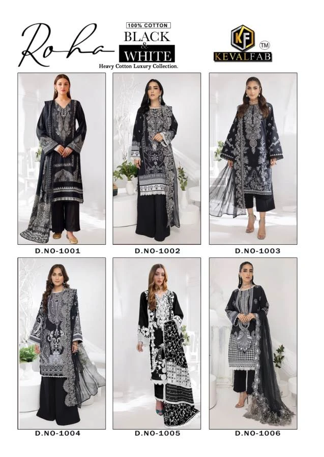 Keval Roha Black and White Vol 1 Cotton Wholesale Pakistani Readymade Salwar Suit Catalog — Wholesale Salwar Suits, Keval Fab wholesale from Surat — view 13
